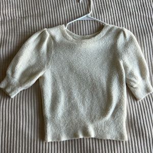 Abercrombie Fuzzy Puff Sleeve Top - Small